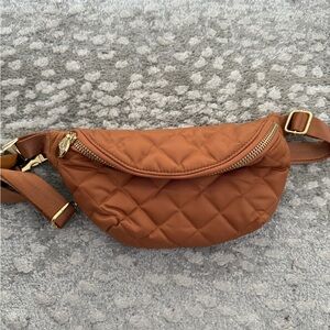 NWOT Stoney Clover Lane Quilted Brown Crossbody Bag